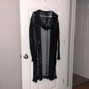 Hooded Mesh Long Jacket